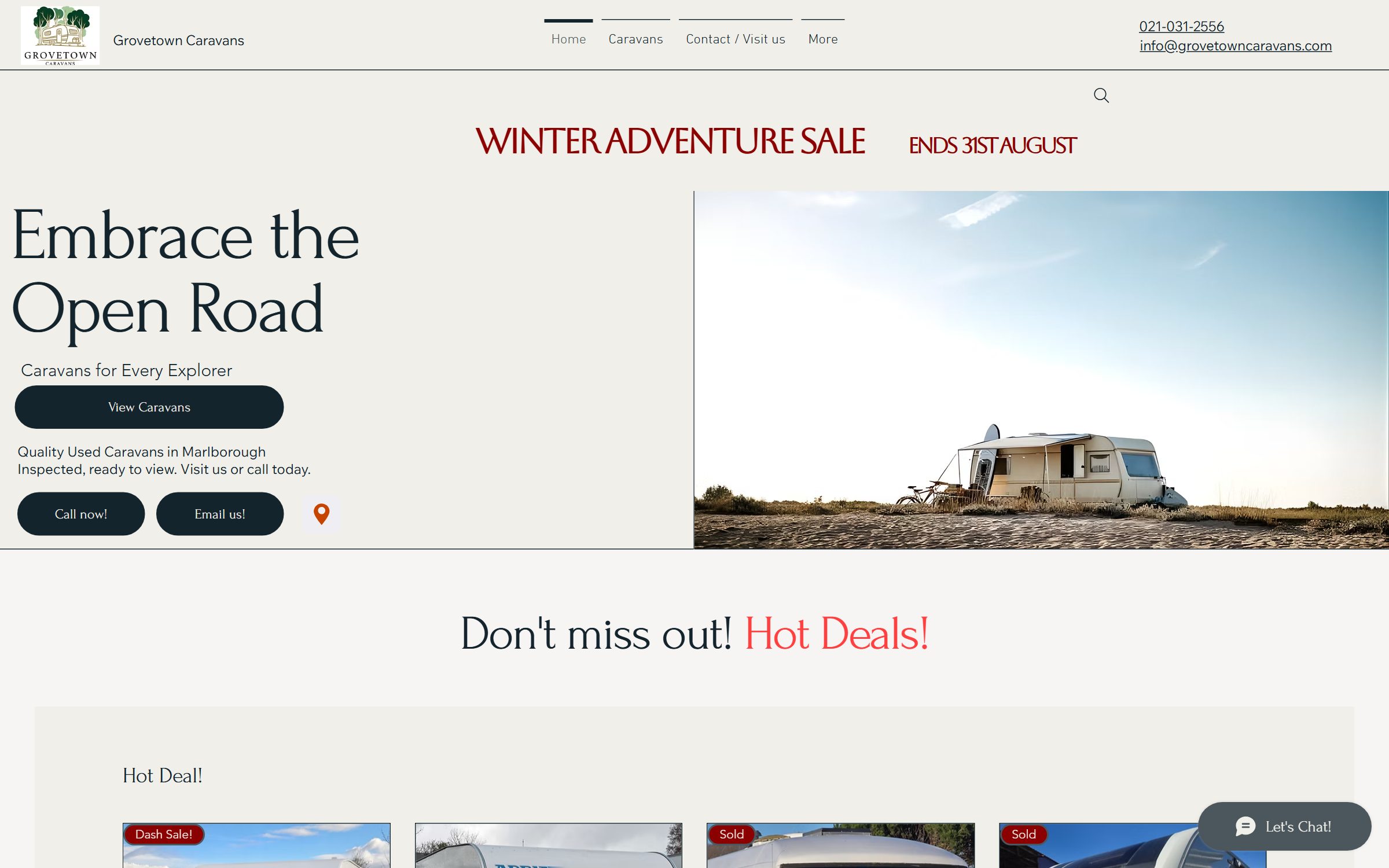 The Grovetown Caravans website